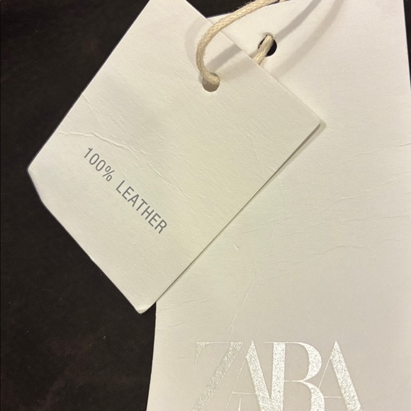 Zara NWT 100% leather wrap midi skirt brown 6318/236 - Picture 12 of 12